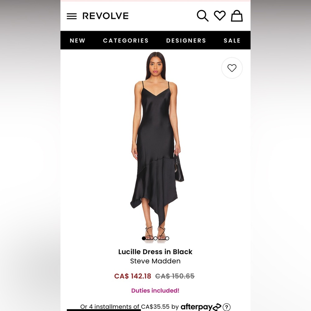 BNWT Steve Madden Lucille Black Dress Size M